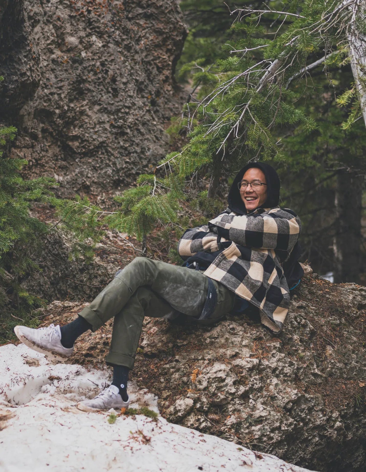 Black-Off White Plaid