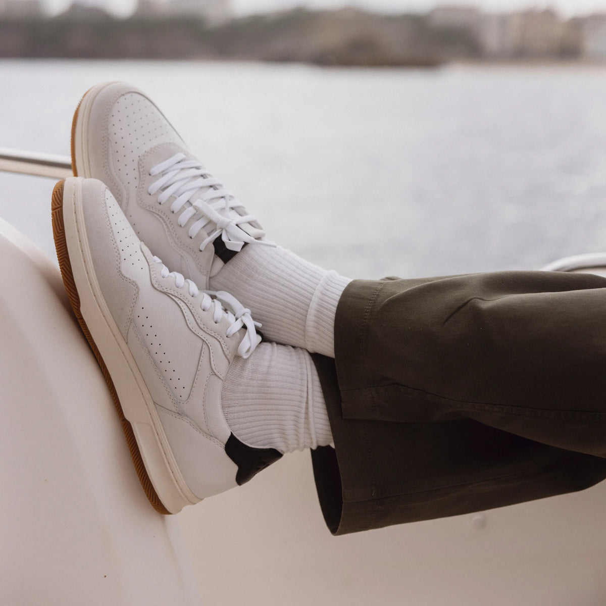White Leather Black